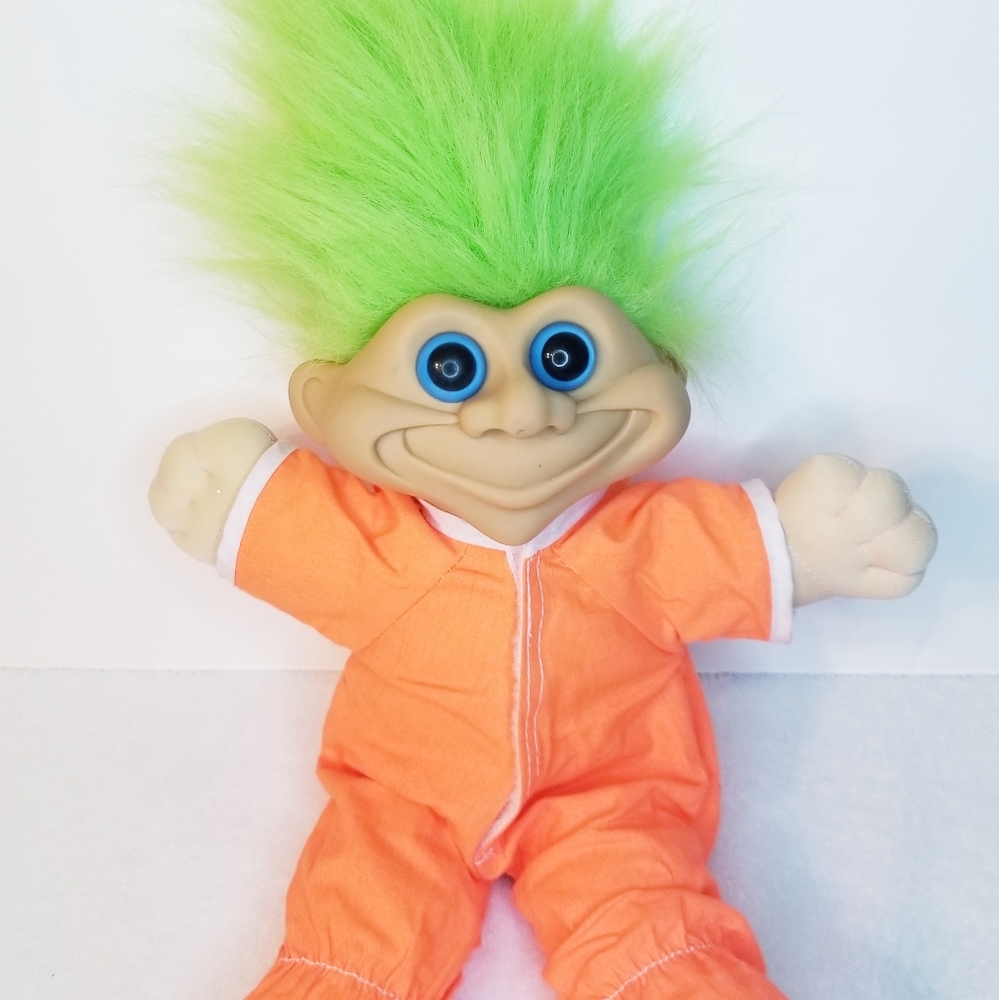 1991 Troll Street Kids Vintage Doll 12 inch Plush Green Hair